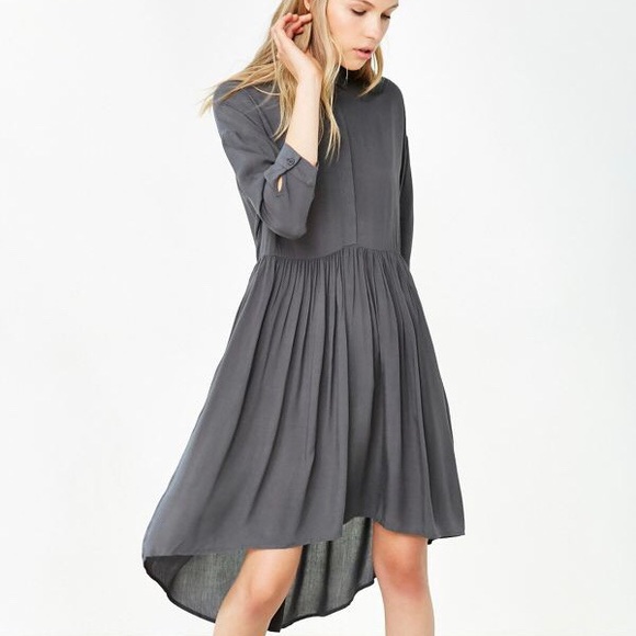 Urban Outfitters Dresses & Skirts - UO Silence + Noise High/Low Midi Shirtdress Grey L